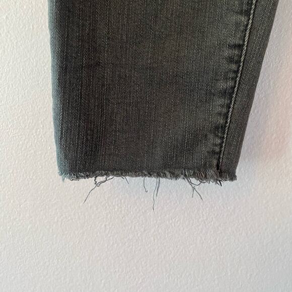 Mother High Waist Looker Ankle Fray Lighting Up Lantern Gray Jeans Women size 25 - Picture 6 of 11